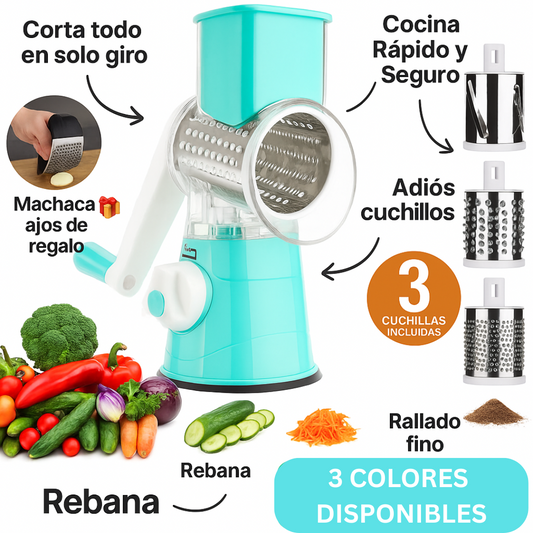 Rallador y cortador de verduras 3 en 1